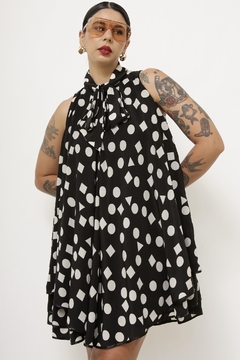 Vestido em A poa laço vintage - loja online