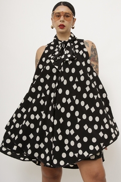 Vestido em A poa laço vintage - loja online
