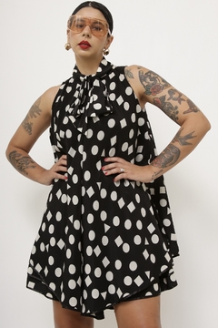 Vestido em A poa laço vintage - loja online