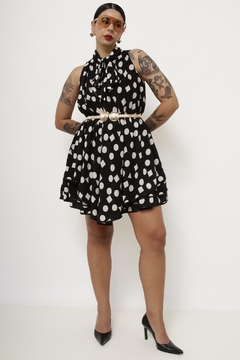 Vestido em A poa laço vintage - comprar online