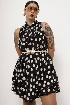 Vestido em A poa laço vintage - loja online
