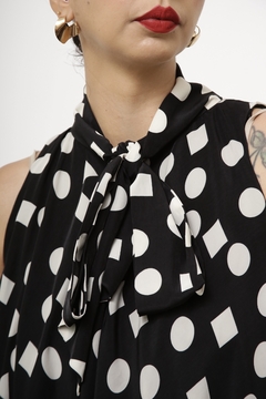 Vestido em A poa laço vintage - comprar online
