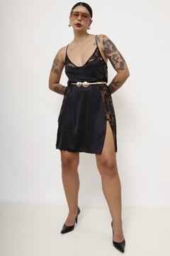 Camisola preta renda lateral - loja online