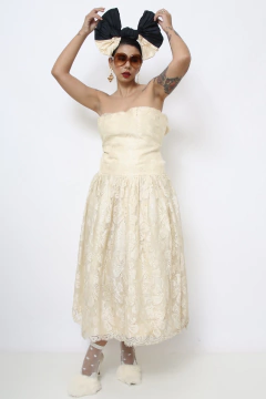 Imagem do Vestido renda vintage midi GRACE com laço