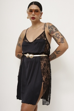 Camisola preta renda lateral - Capichó Brechó