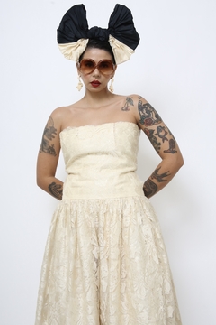 Vestido renda vintage midi GRACE com laço - loja online