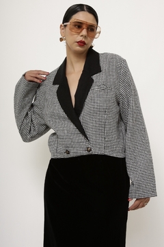 Blazer cropped xadrez vintage - comprar online
