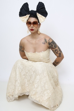 Imagem do Vestido renda vintage midi GRACE com laço