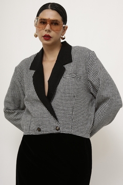 Imagem do Blazer cropped xadrez vintage