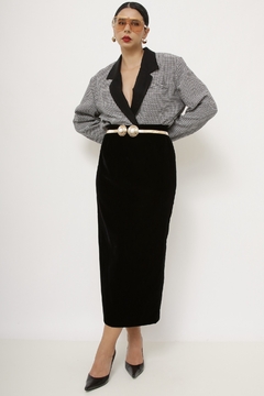 Blazer cropped xadrez vintage - comprar online