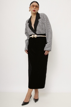 Blazer cropped xadrez vintage - Capichó Brechó
