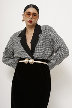 Imagem do Blazer cropped xadrez vintage