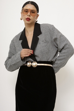 Blazer cropped xadrez vintage - comprar online