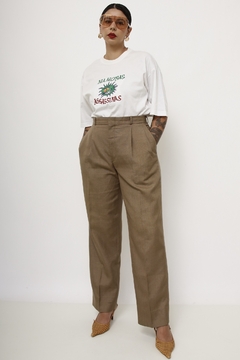 Calça cintura alta YSL bege vintage