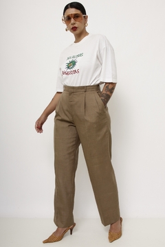 Calça cintura alta YSL bege vintage - loja online