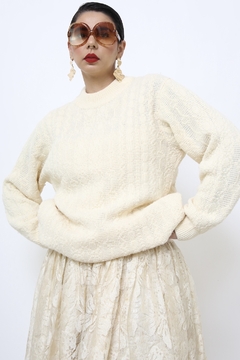 Pulover acrilico creme textura - comprar online