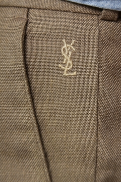 Calça cintura alta YSL bege vintage