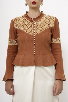 Cardigan telha renda b.perola - comprar online
