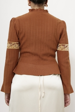 Cardigan telha renda b.perola