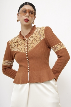 Cardigan telha renda b.perola - Capichó Brechó