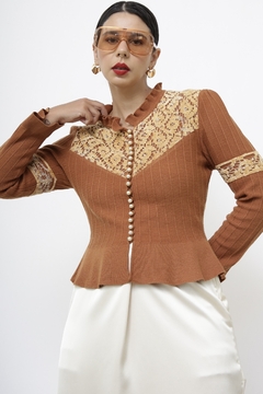 Cardigan telha renda b.perola - Capichó Brechó