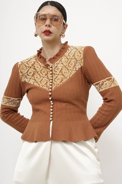 Cardigan telha renda b.perola na internet