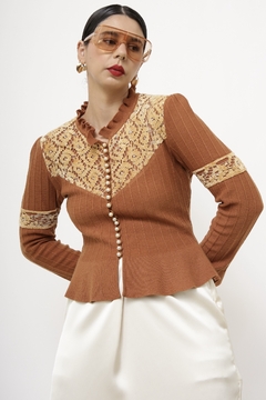 Cardigan telha renda b.perola