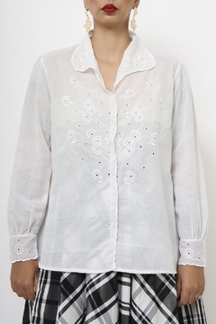 Camisa algodão bordado vintage - loja online