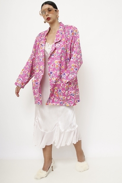 Blazer rosa flores levinho 80´s - comprar online