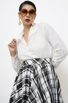 Camisa algodão bordado vintage - comprar online