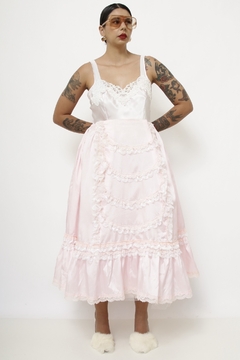 Maxi saia rosa base de tulão - Capichó Brechó