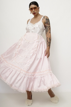 Maxi saia rosa base de tulão