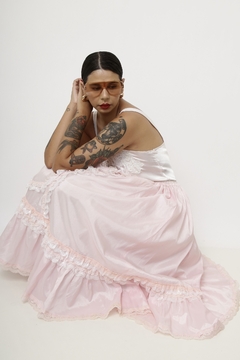 Imagem do Maxi saia rosa base de tulão