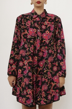 Maxi camisa estampada ecorpada vintage - loja online