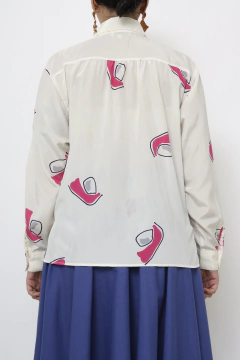 Camisa estampada manga longa vintage