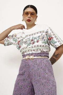 Camiseta estampada vintage flores