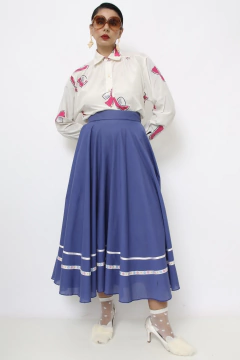 Camisa estampada manga longa vintage - loja online