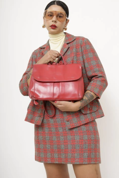 Mochila vermelha PVC vintage - Capichó Brechó