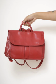 Mochila vermelha PVC vintage