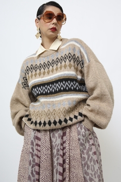 Pulover bege listras vintage - comprar online