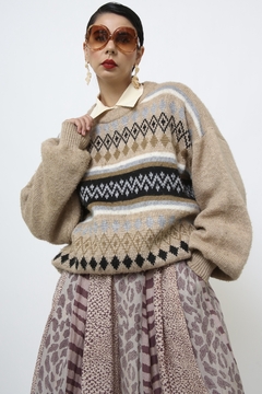 Pulover bege listras vintage - comprar online
