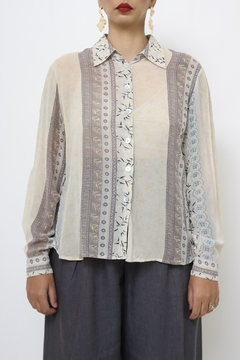 Camisa estampada 100% seda TESS - comprar online
