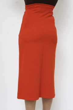 Saia laranja midi vintage - Capichó Brechó