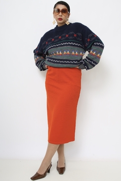 Pulover bonecos azul vintage - loja online