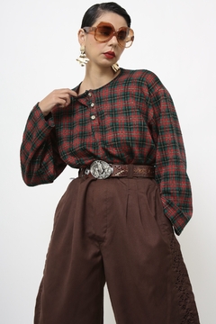 Blusa xadrez vintage manga longa - Capichó Brechó