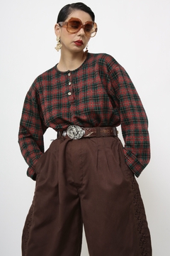 Imagem do Blusa xadrez vintage manga longa
