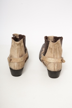 Bota western marrom bege recortes 43 - comprar online