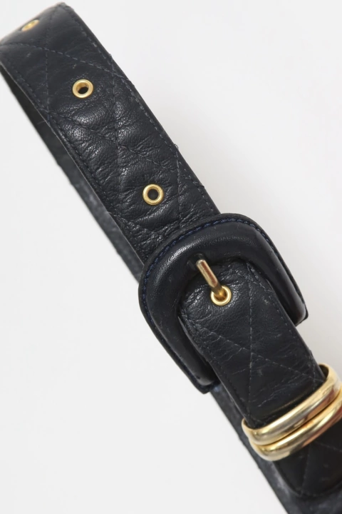 Cinto azul marinho couro