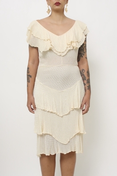 Vestido babados off white na internet