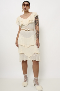 Vestido babados off white - comprar online